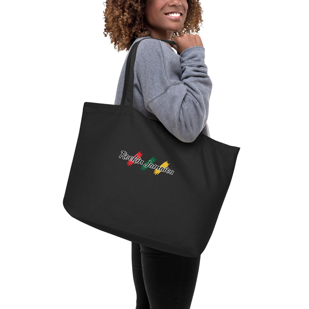 Rockin Jamaican Wears Large Tote Bag - Rockin Jamaican Wears