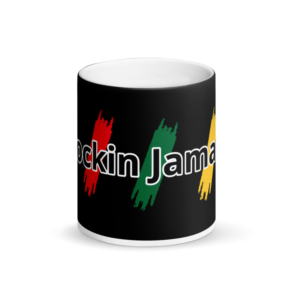 Rockin Jamaican Wears Matte Black Magic Mug - Rockin Jamaican Wears