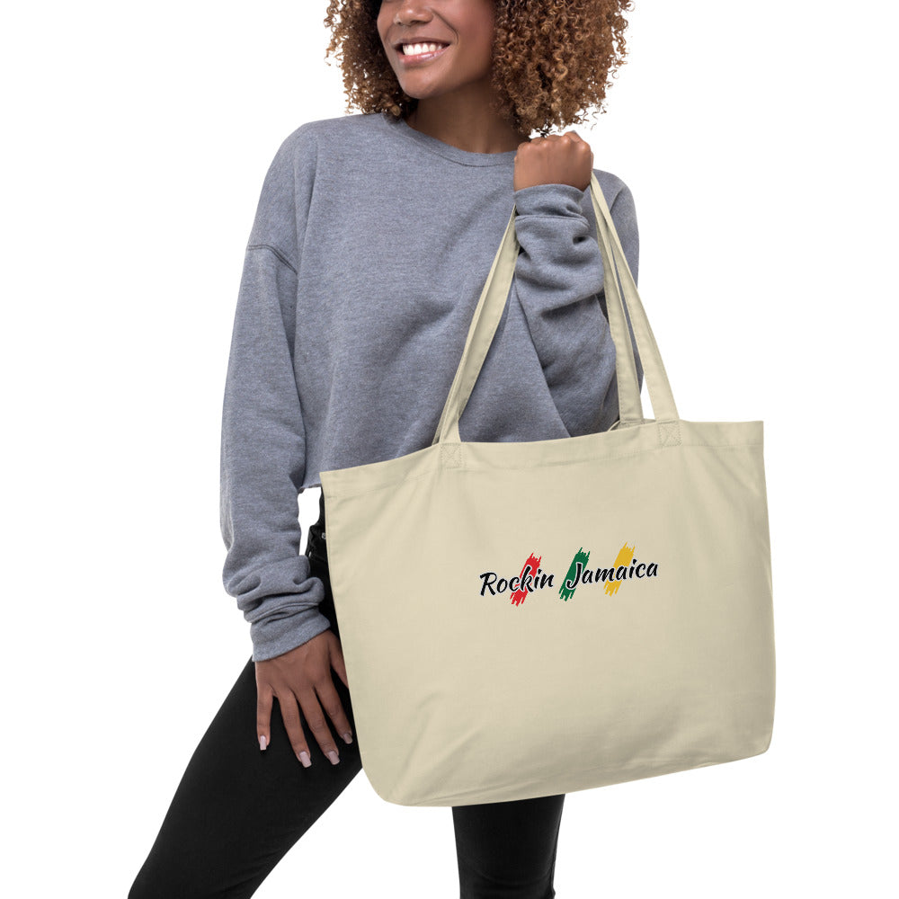 Rockin Jamaican Wears Large Tote Bag - Rockin Jamaican Wears